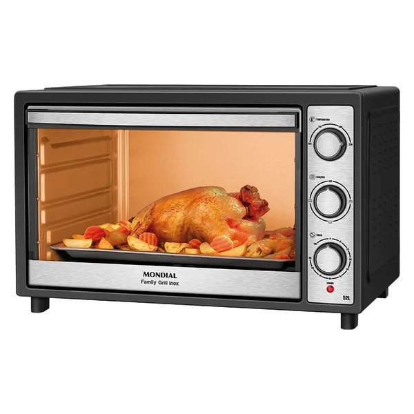 Forno elétrico de bancada Mondial Family Grill Inox FRN-52-BI